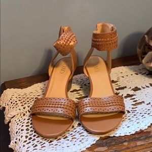 XOXO leather looking wedge heels